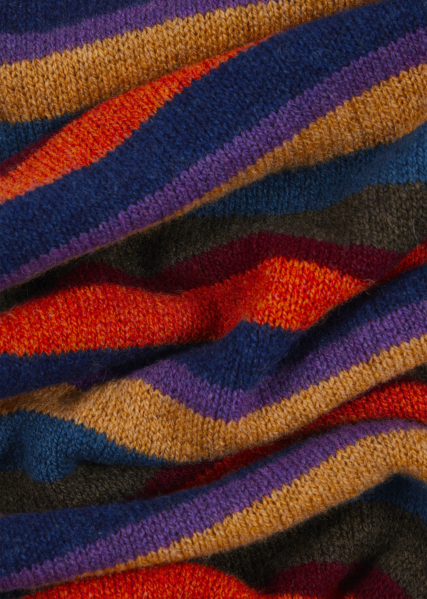 Colour Block Stripe Lambswool Scarf - 4