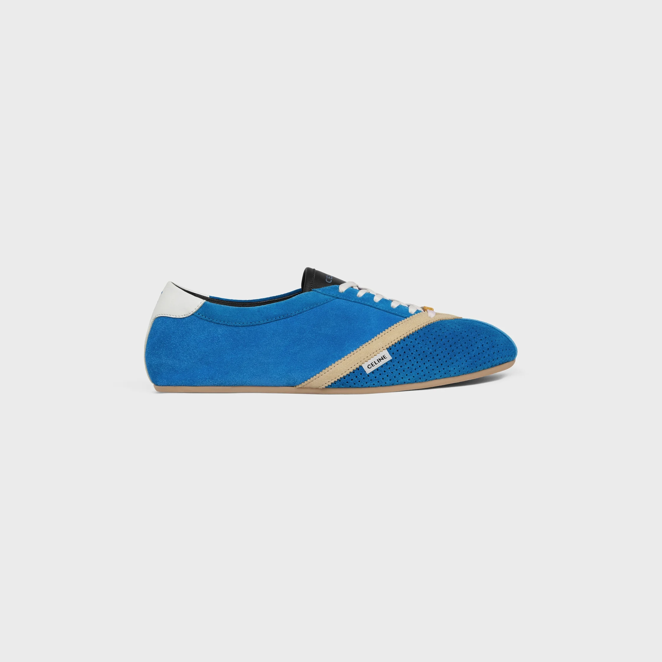 THE FLAT SNEAKER IN SUEDE CALFSKIN AND LAMBSKIN - 1