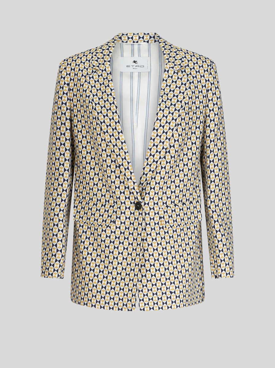 TAILORED JACKET WITH MICRO GEOMETRIC PATTERNS - 1