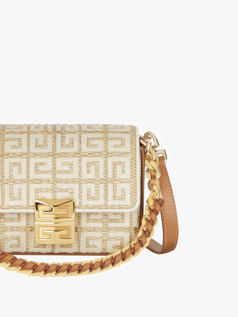 SMALL 4G BAG IN 4G EMBROIDERED RAFFIA WITH CHAIN 7