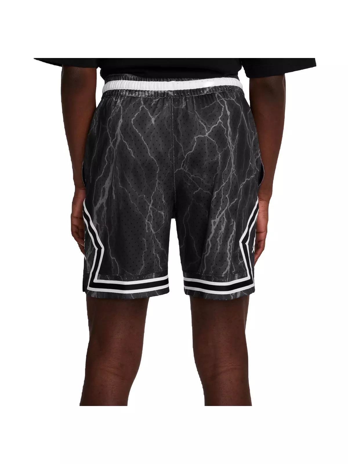 Men's Sport Printed Diamond Shorts - Black/White - 2