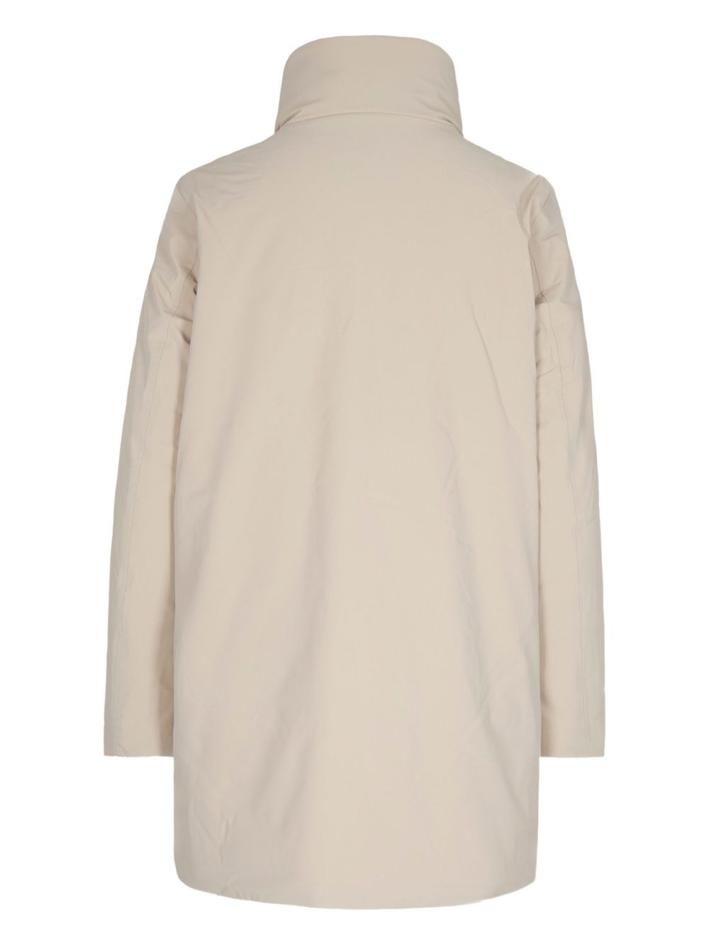 high-neck logo-plaque coat - 2