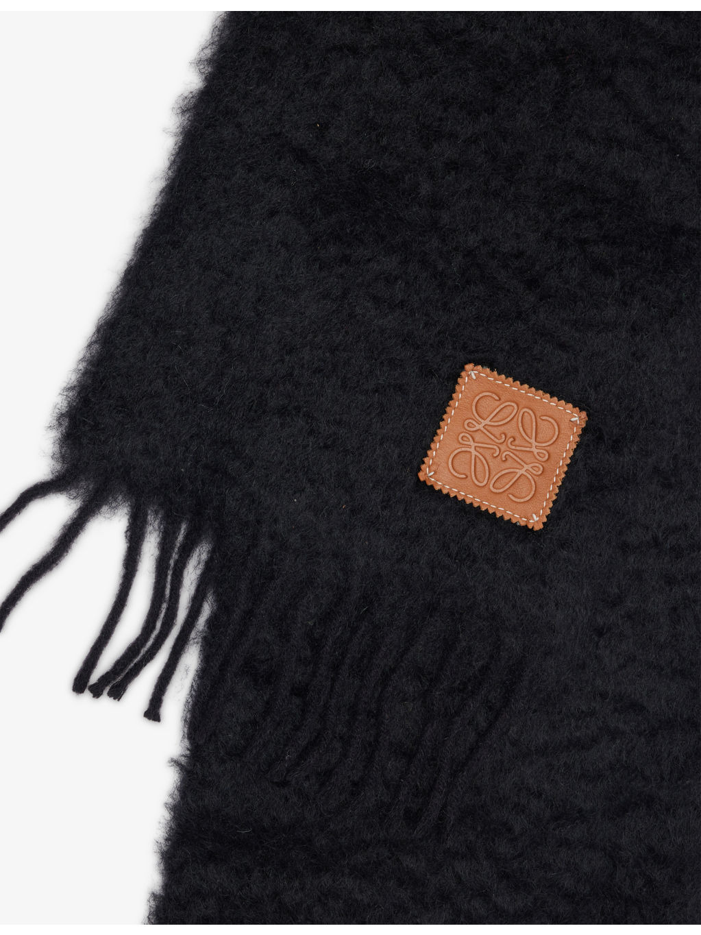 Logo-Patch Mohair Wool Blend Scarf - 3