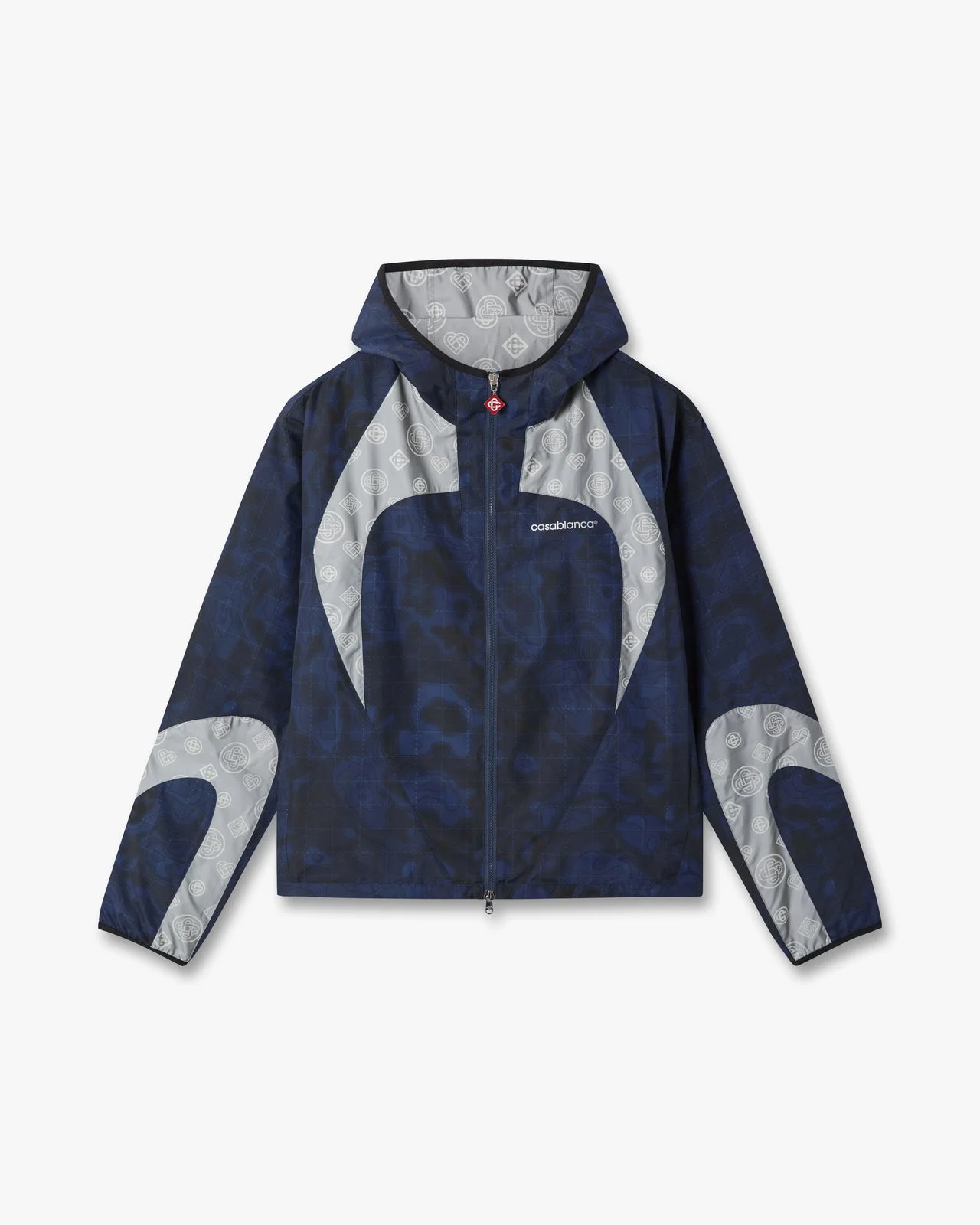 Blue Heatmap Zip-Up Hooded Jacket - 1
