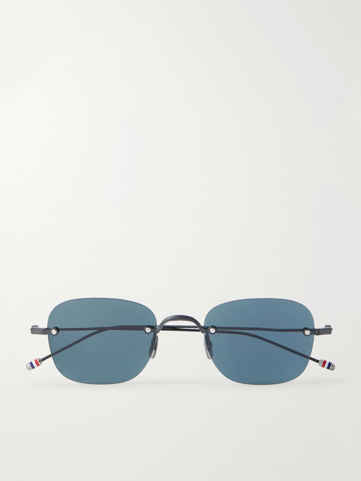Square-Frame Titanium Sunglasses Black - 1
