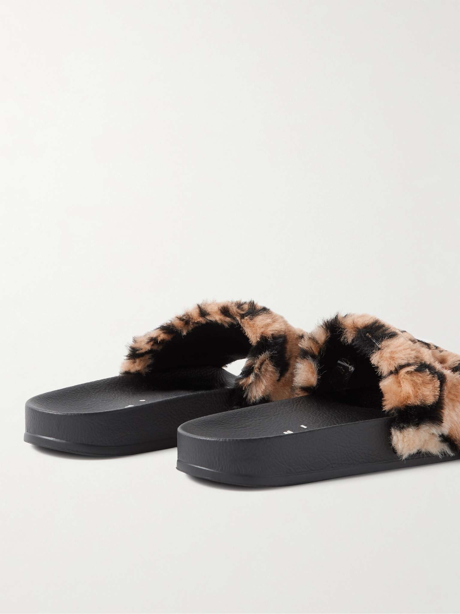 Logo-Embroidered Leopard-Print Faux Fur Slides - 5