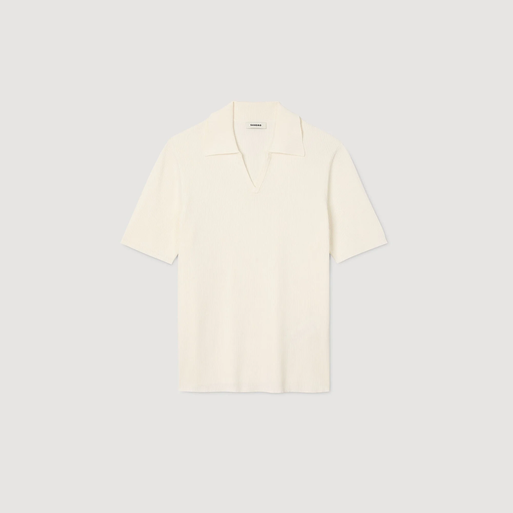 RIB KNIT POLO SHIRT - 1