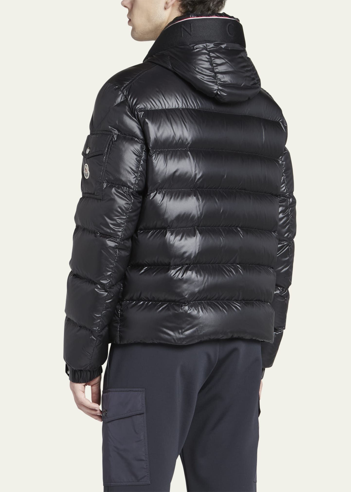 MONCLER ラウントフレムサンクラス ML0015 84X Moncler Men's Nylon Lacque Logo-Tape Puffer Jacket