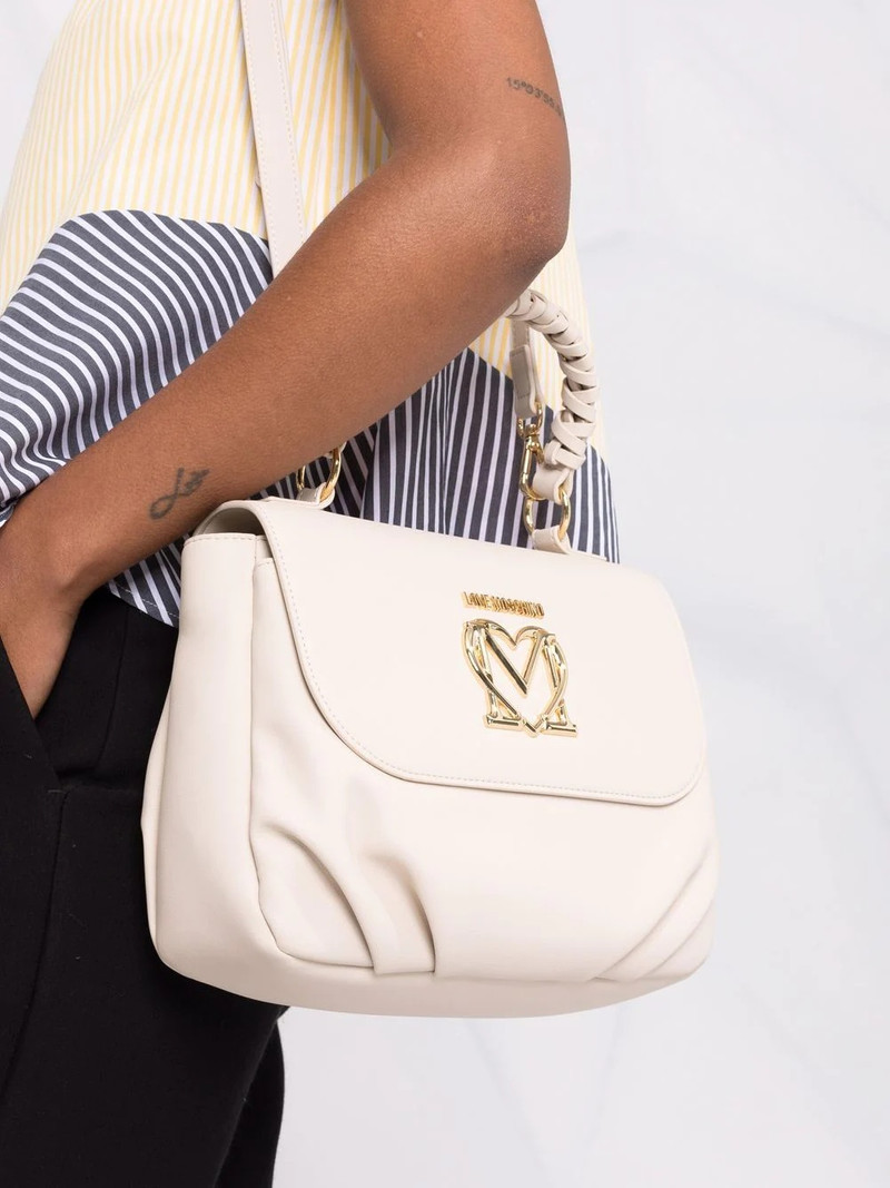 Heart logo-plaque top-handle tote bag 3