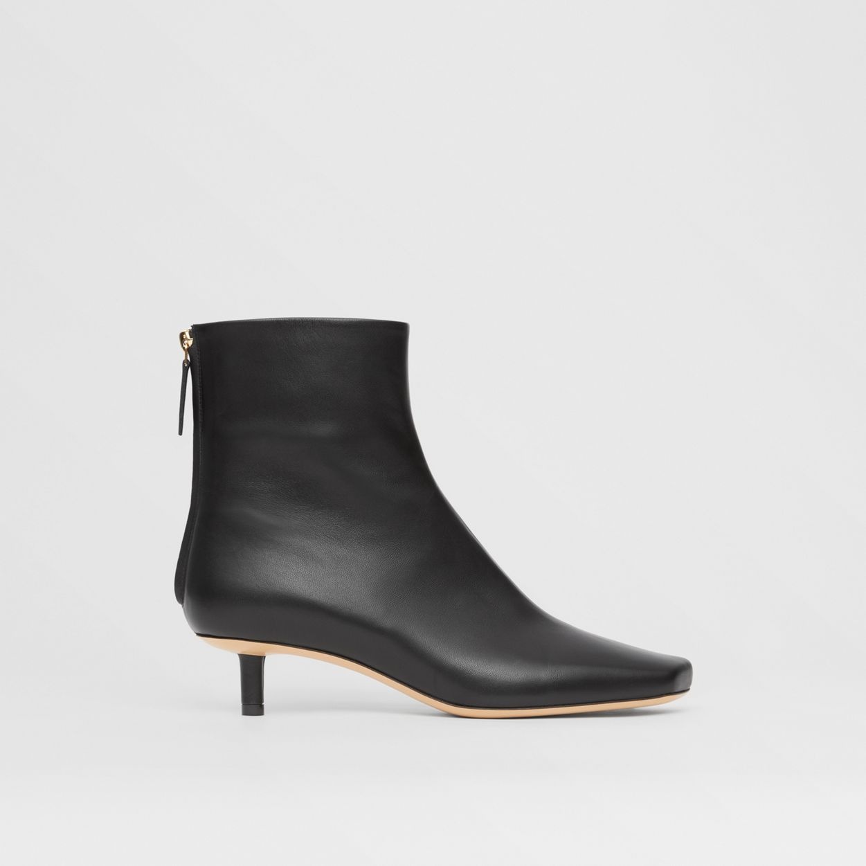 Lambskin Sculptural Kitten-heel Ankle Boots - 1