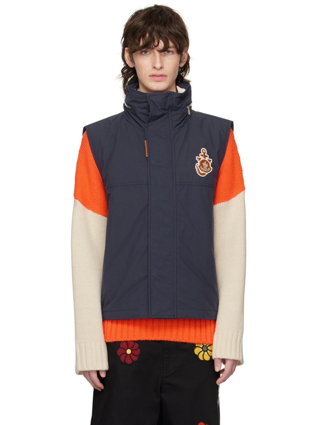 1 Moncler JW Anderson Navy Tryfan Down Vest - 1