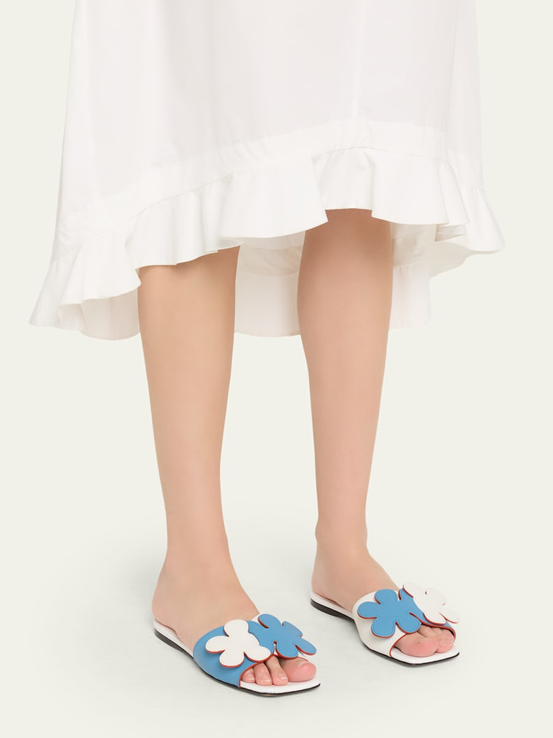 Marni Flower Leather Slide Sandals outlook