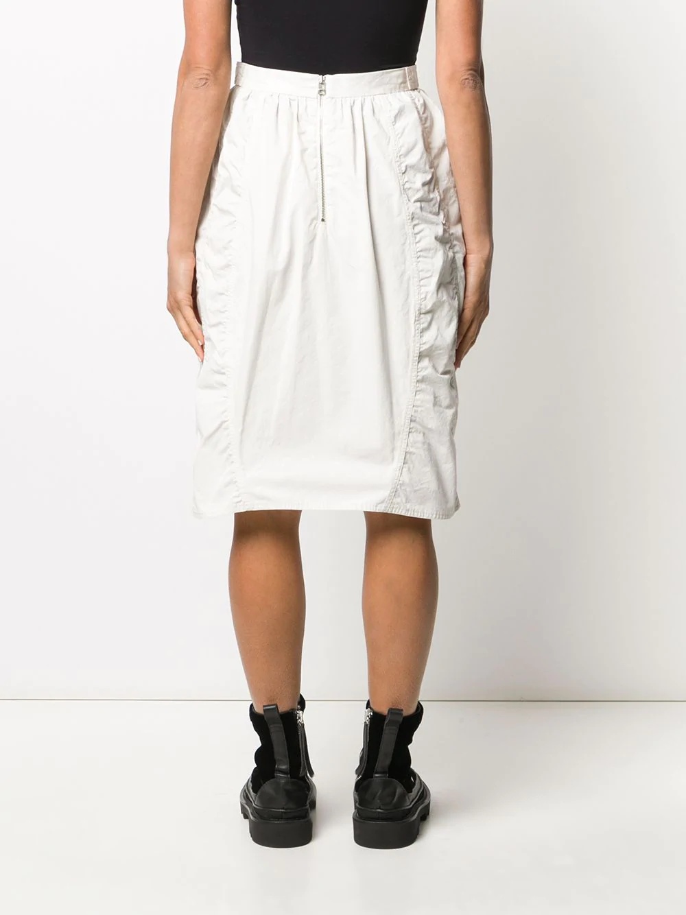 Parachute midi creased cotton skirt - 4