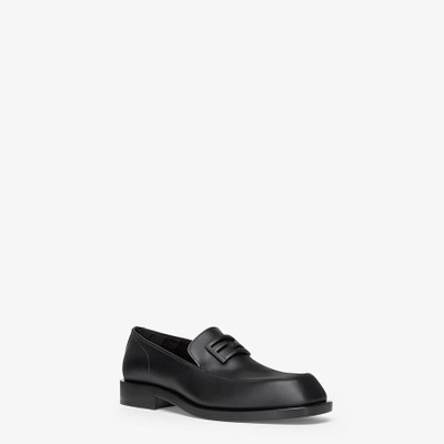 FENDI Black leather loafers outlook
