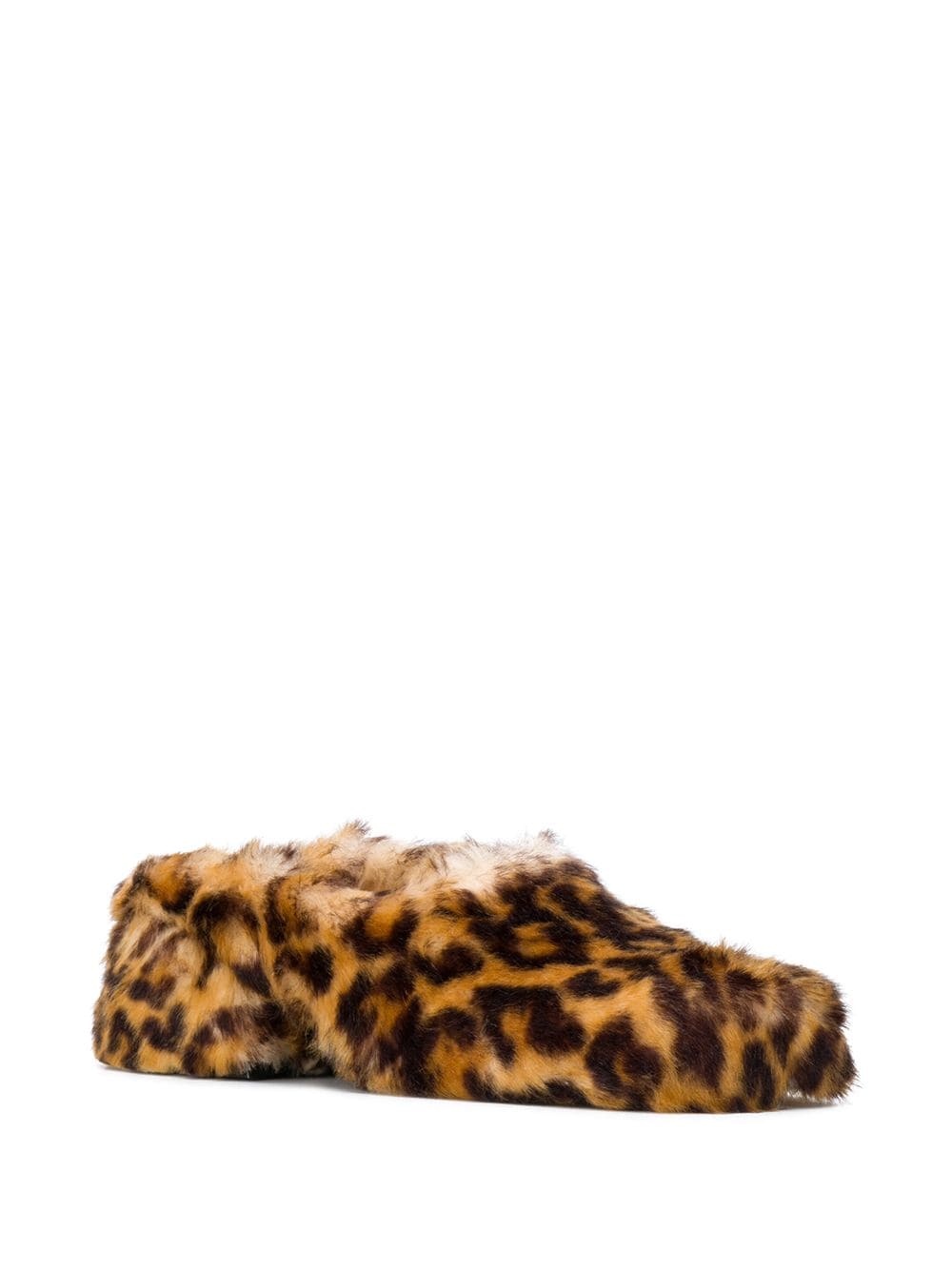 leopard print faux fur mules - 2