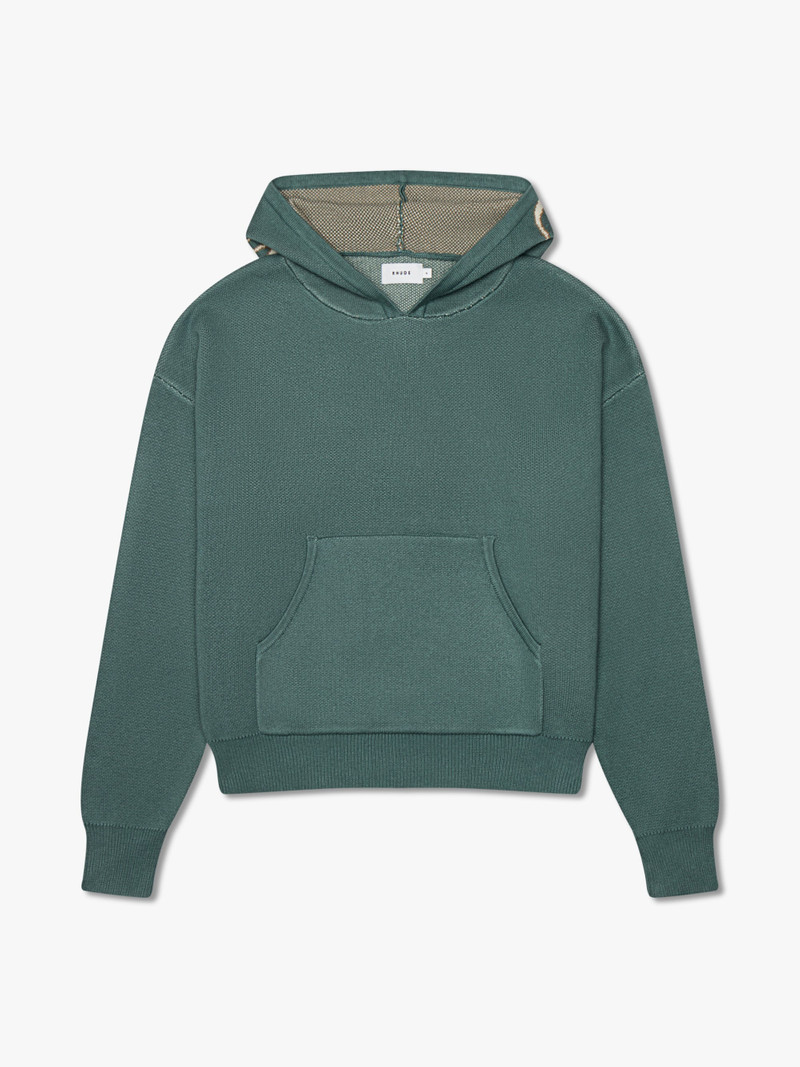 SCRIPT LOGO KNIT HOODIE - 1