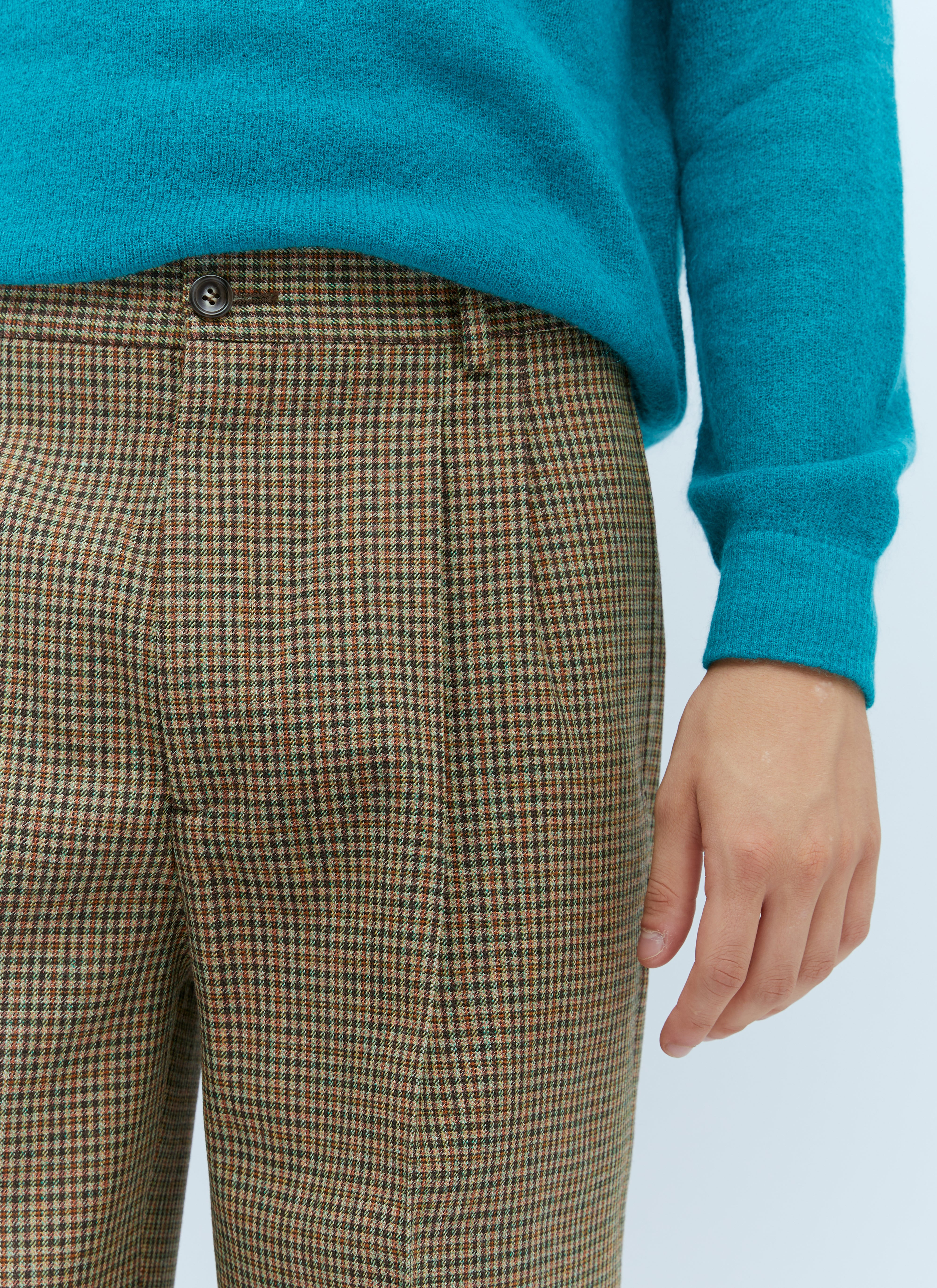 Gucci Men Check Wool Tailored Pants - 4