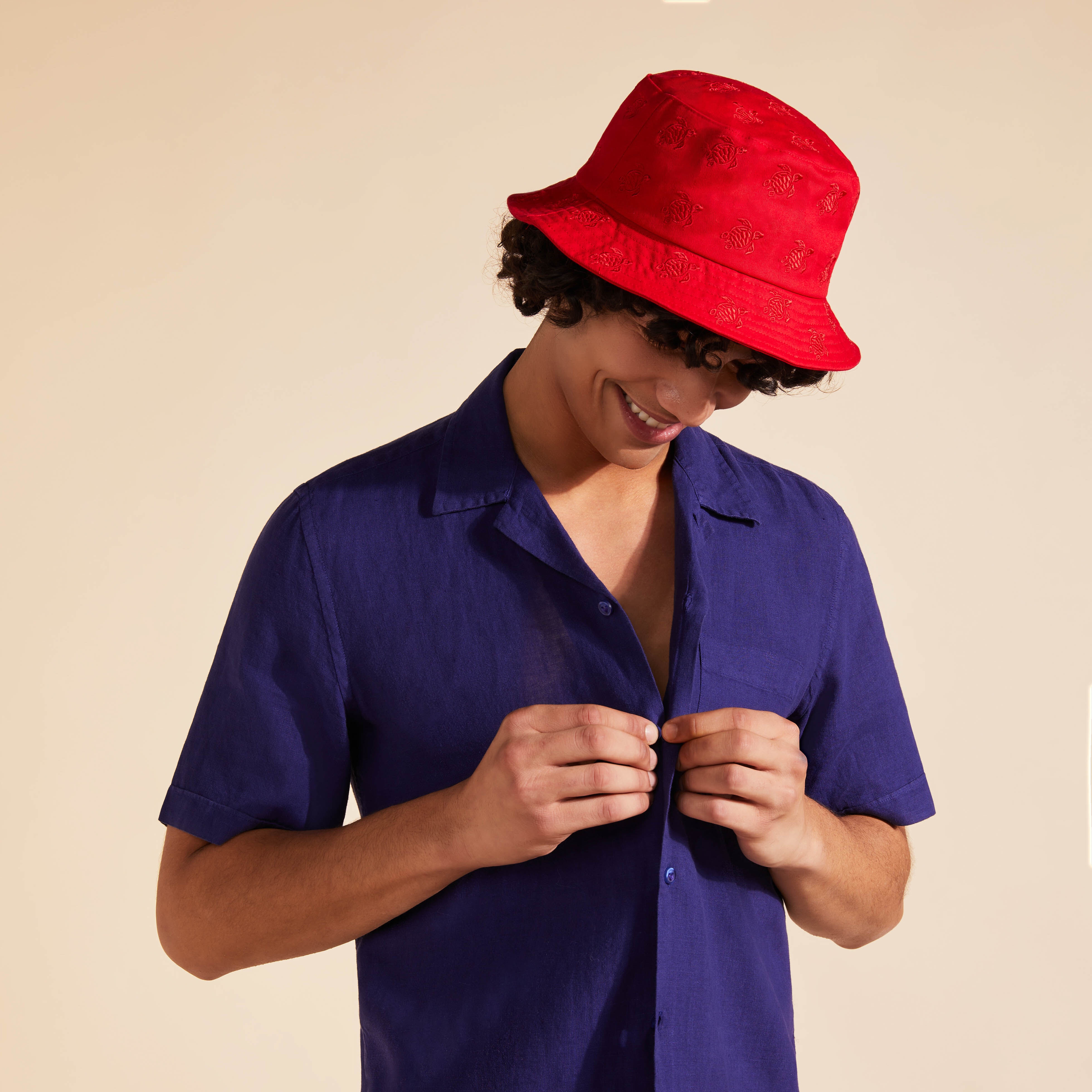 Embroidered Bucket Hat Turtles All Over - 3
