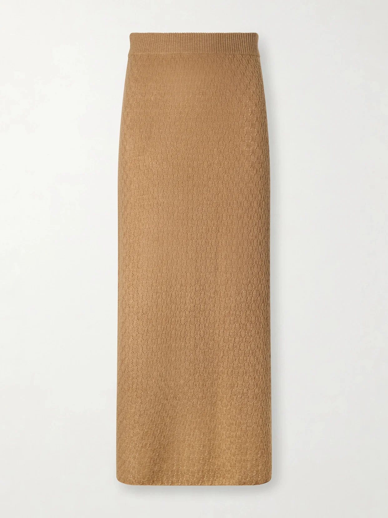 Sunnie Pointelle-knit Cashmere Midi Skirt - 1