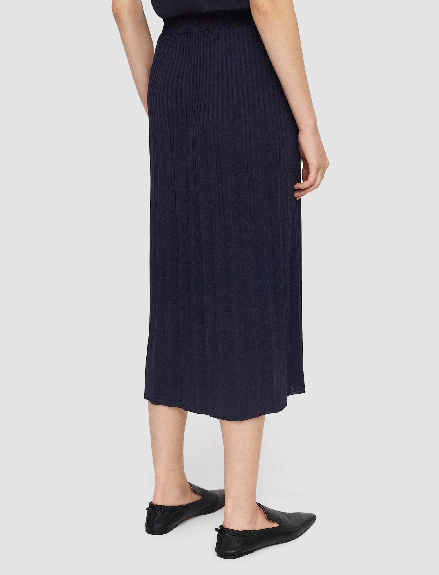 Viscose Ribbed Knitted Skirt - 3