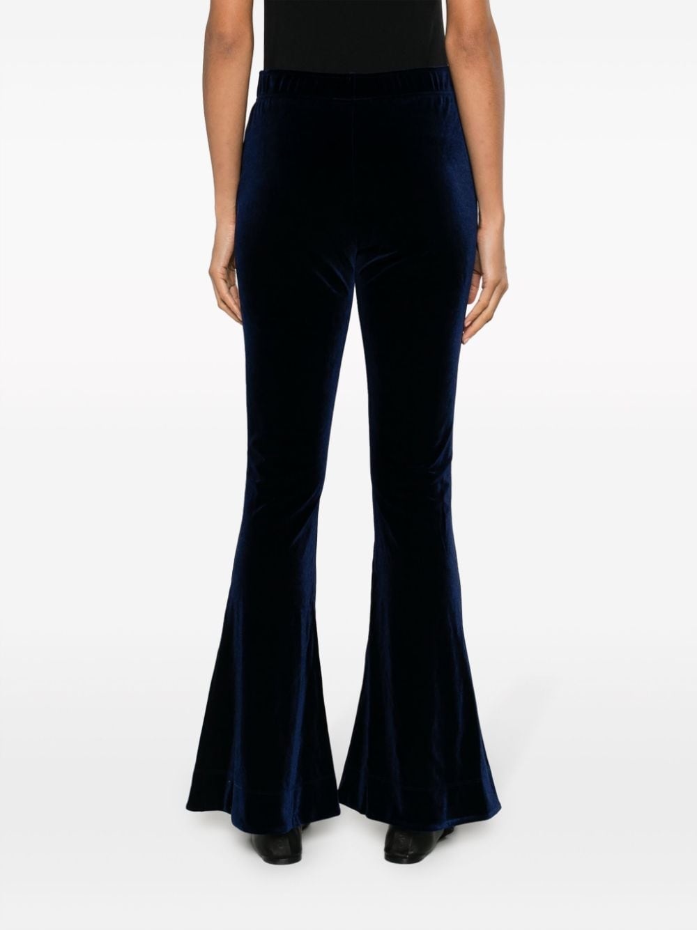 velvet flared trousers - 4