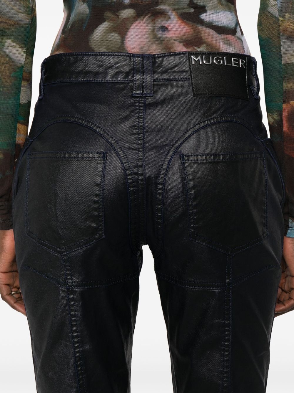coated-finish trousers - 5