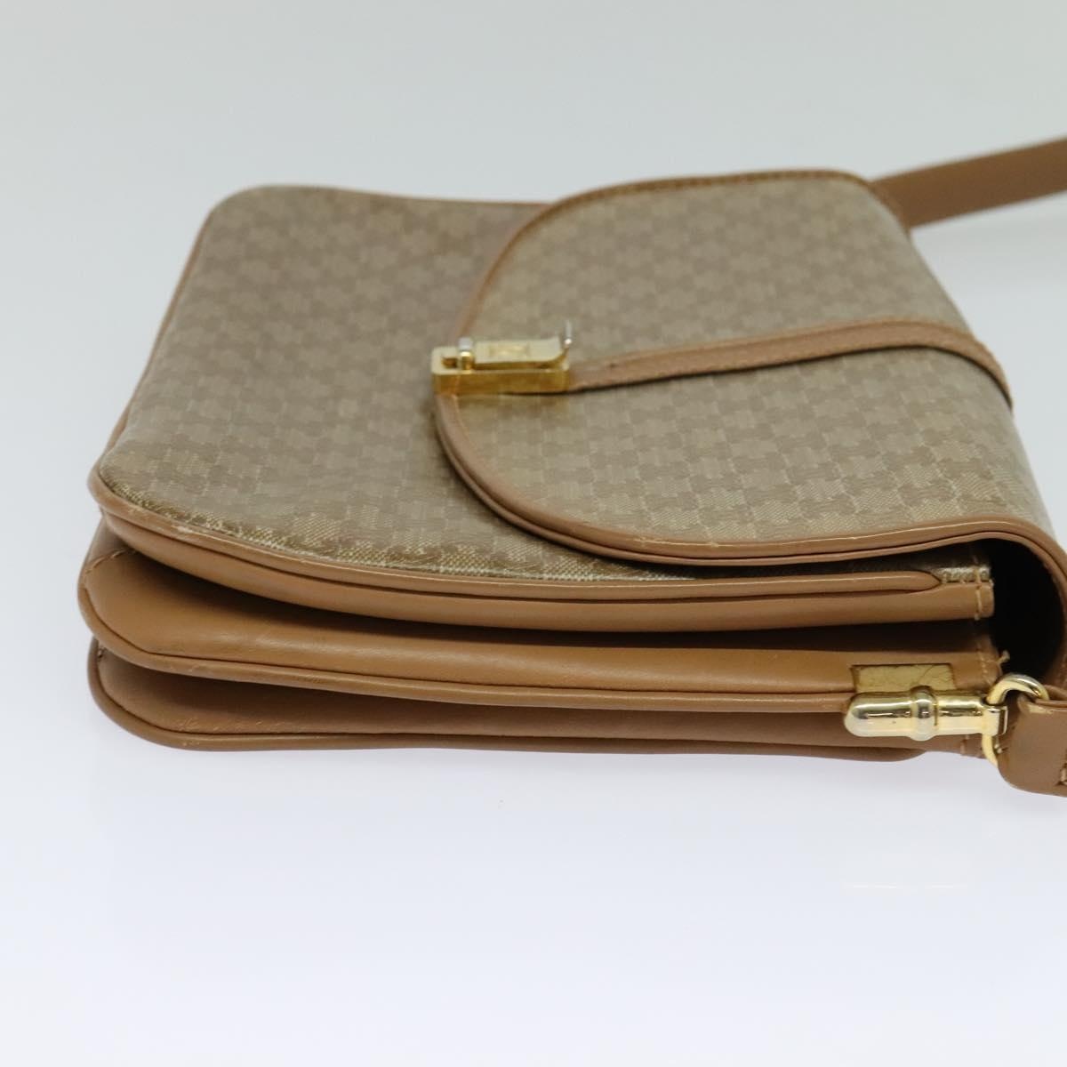 CELINE Macadam Canvas Shoulder Bag Pvc Leather Beige - 4