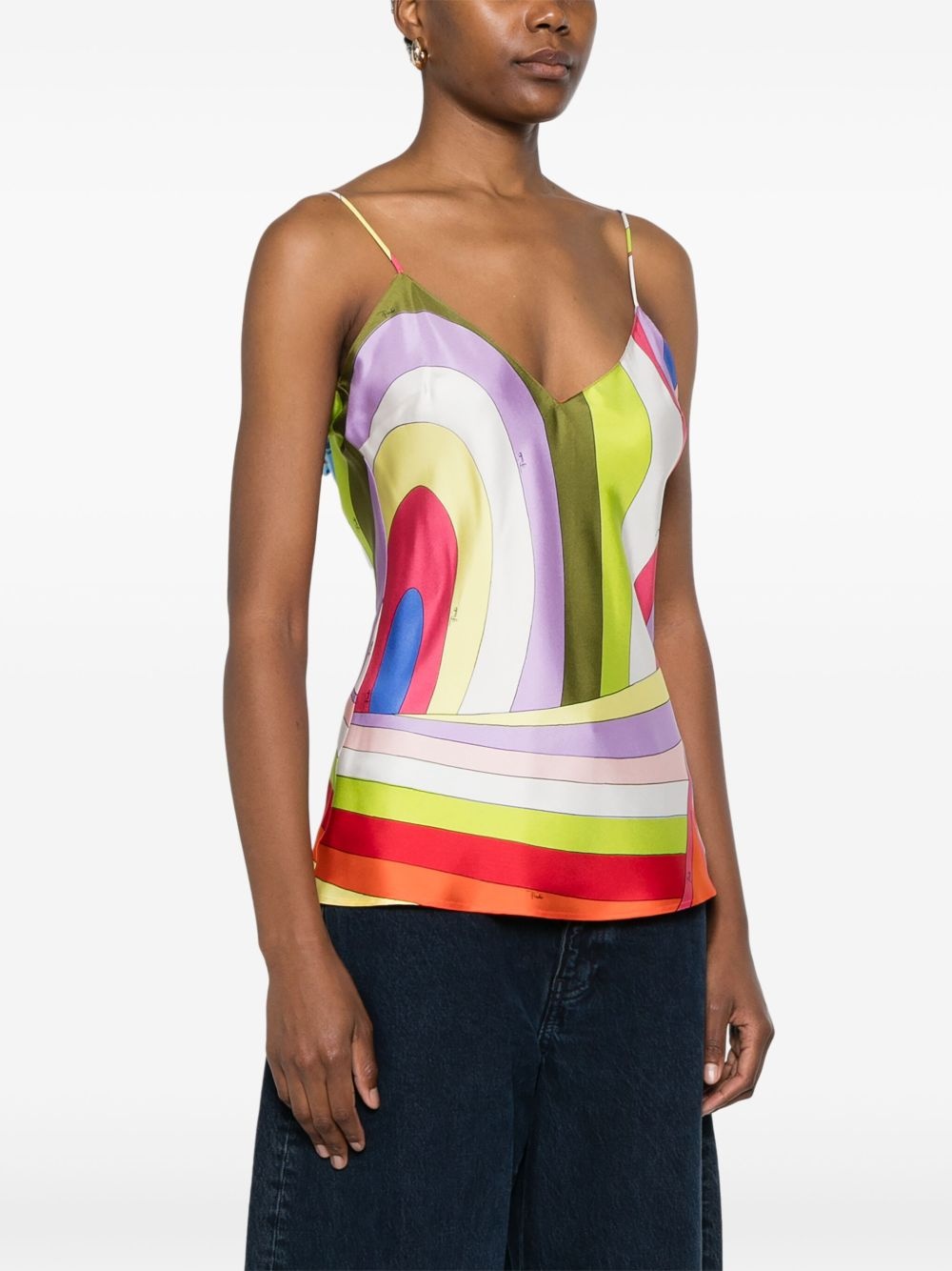 Iride-print silk top - 3