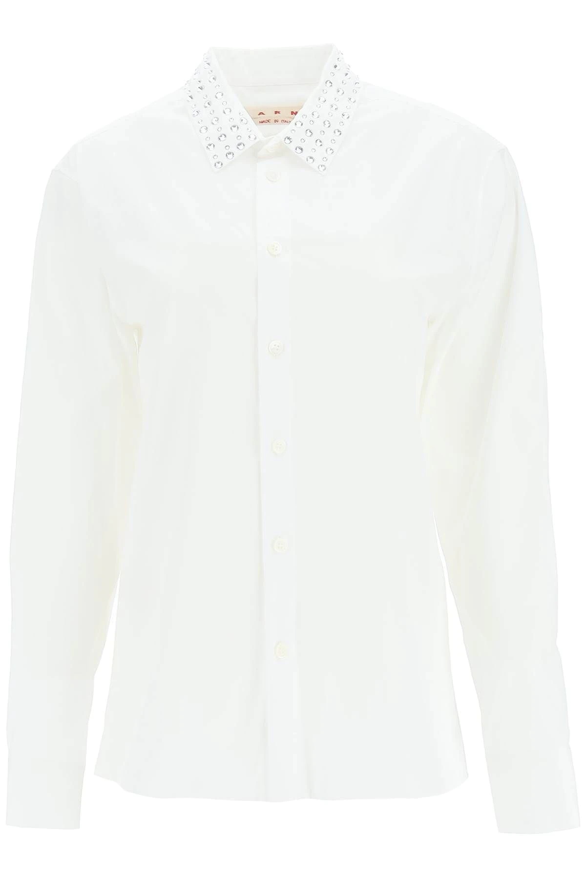 RHINESTONES COLLAR SHIRT - 1