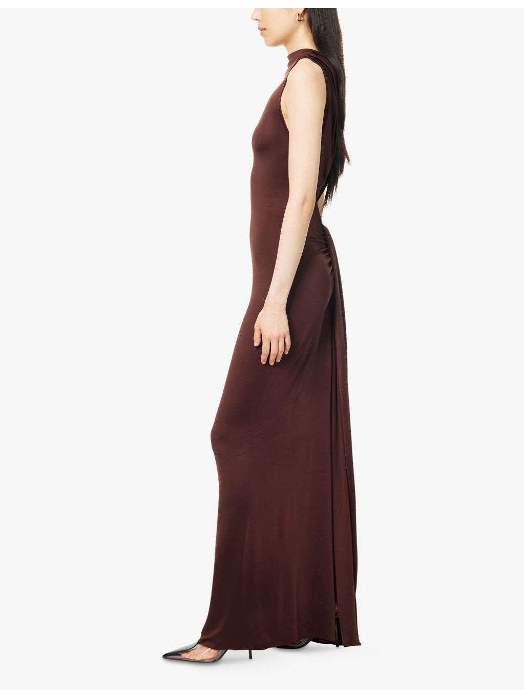 Twisted Sleeveless Stretch-Woven Maxi Dress - 3