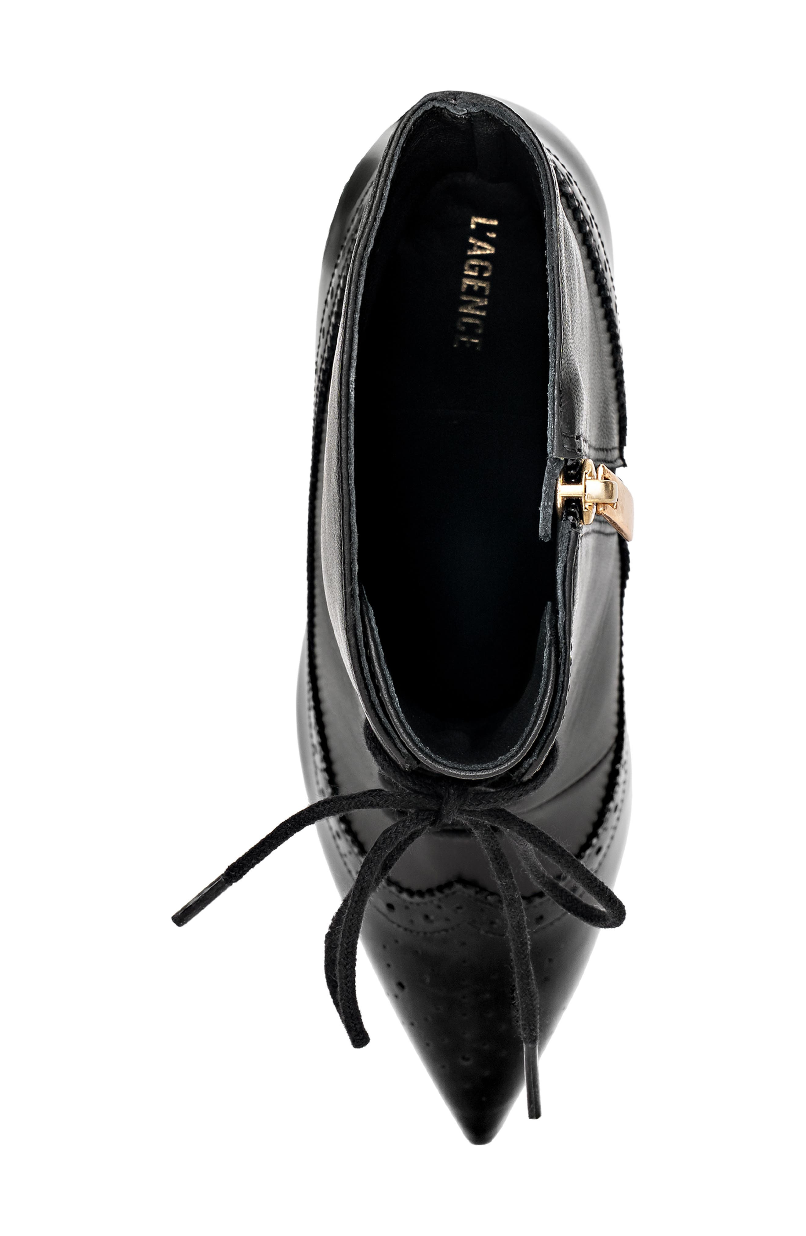 L'AGENCE Fayette Lace-Up Bootie in Black Leather at Nordstrom - 5