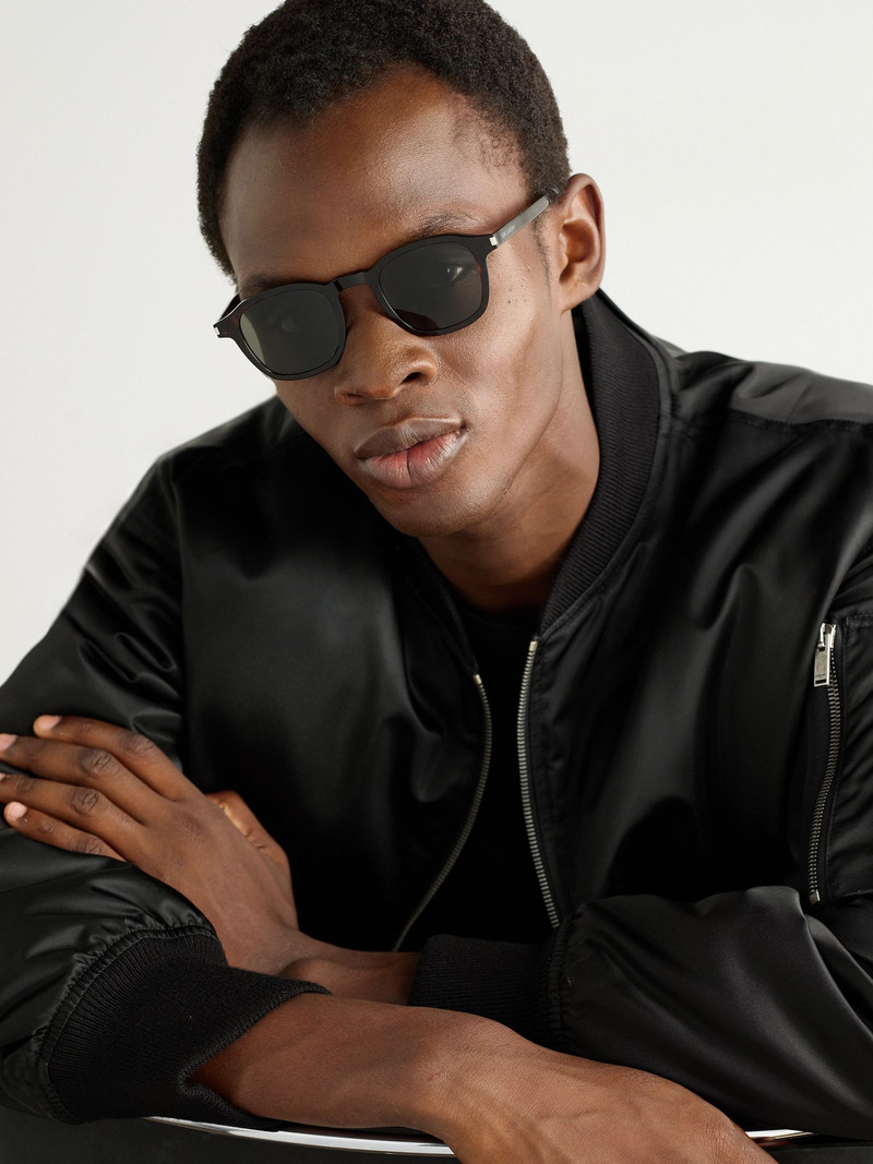 SAINT LAURENT Round-Frame Tortoiseshell Acetate Sunglasses Tortoiseshell outlook