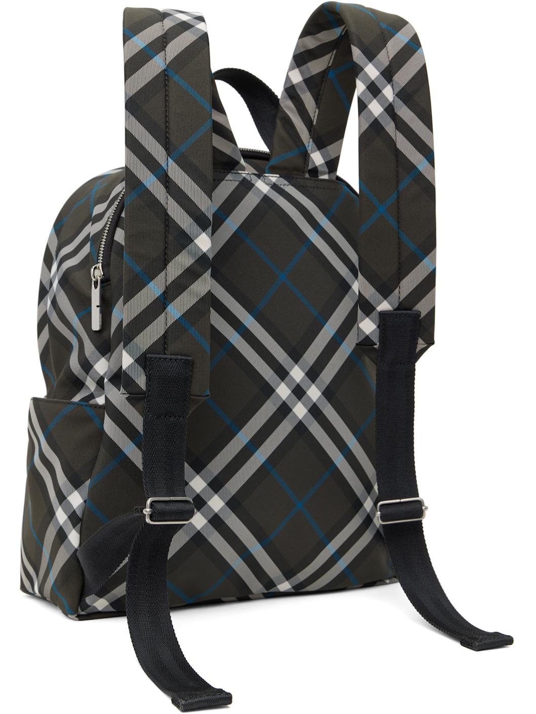 Gray Check Backpack - 3