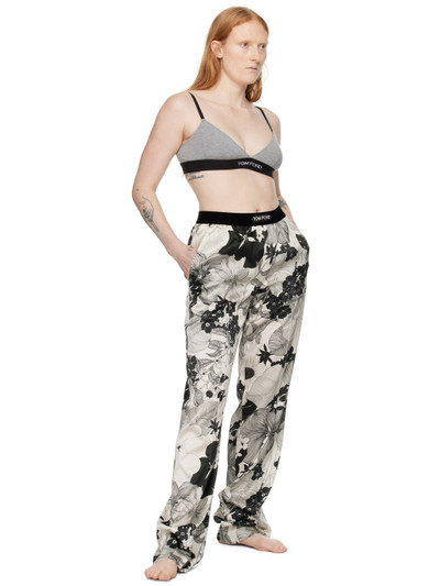 TOM FORD Off-White & Black Pinched Seam Lounge Pants outlook