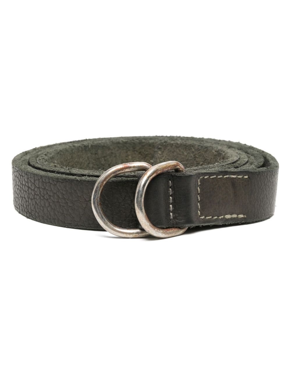 double-buckle leather belt - 1