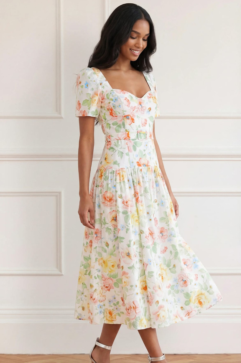 Needle & Thread Sienna Rose Cotton Ballerina Dress outlook