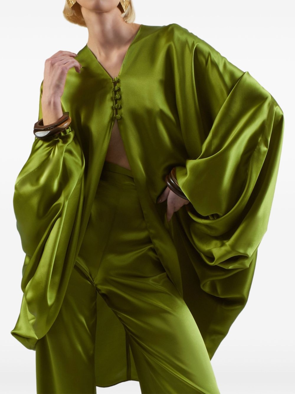 Azores button-front balloon-sleeve blouse - 4