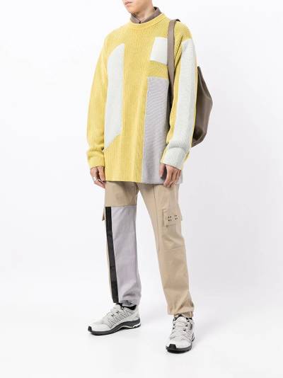 A-COLD-WALL* ribbed knit panelled jumper outlook