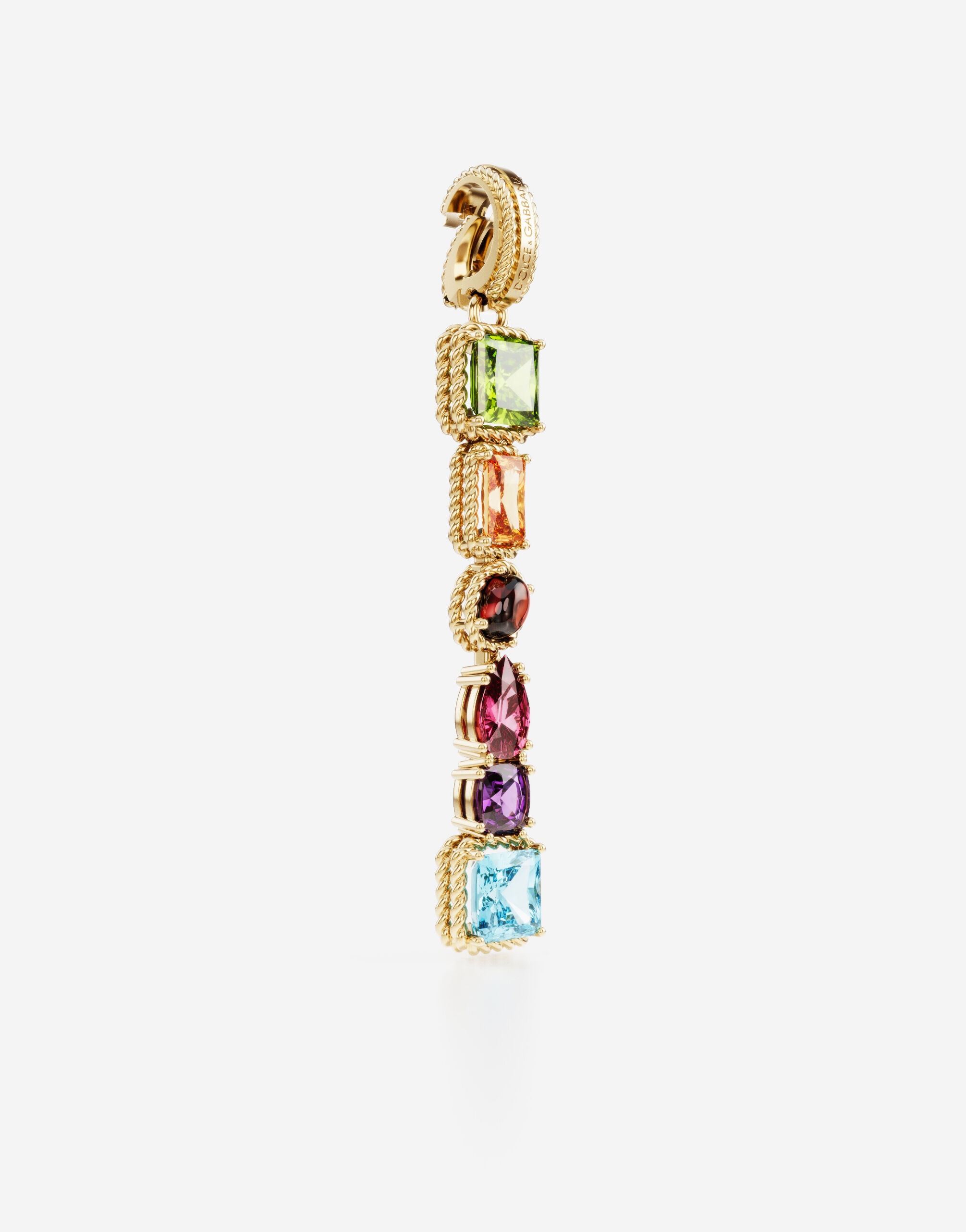 Charm I Lettering 18-carat yellow gold and multicolored gems - 2