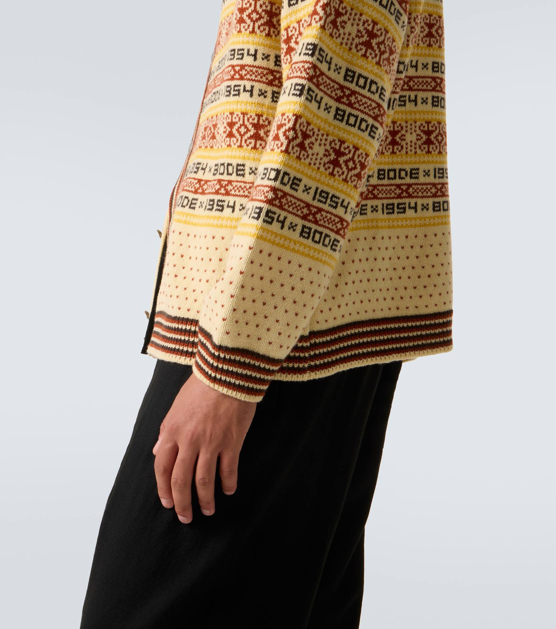 Marzipan jacquard wool cardigan - 6