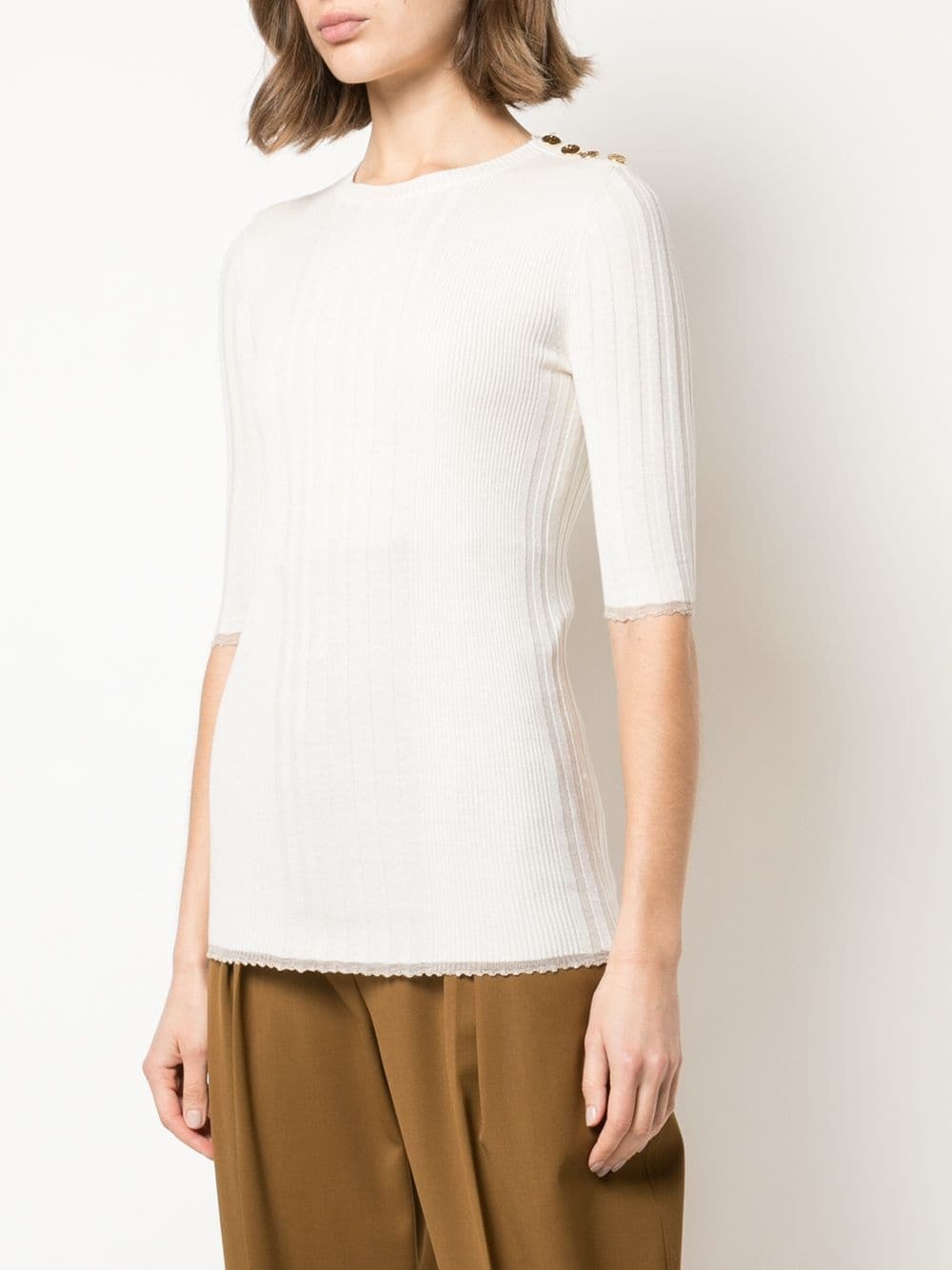 embellished ribbed knit top - 3