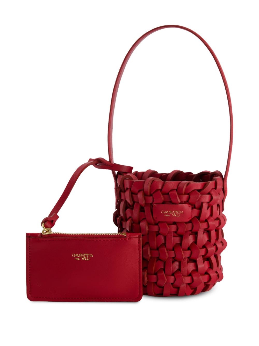 woven lambskin bucket bag - 6