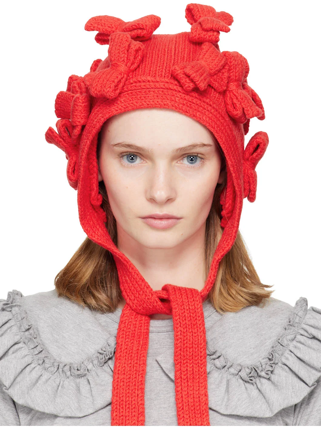 Red Bow Bonnet Hood - 1