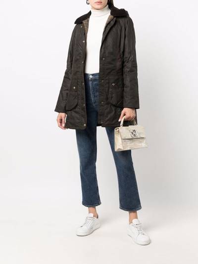 Barbour wax-coated buttoned-up coat outlook