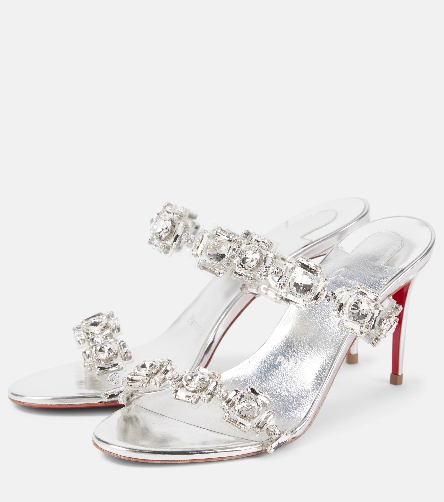 Just Jewel 85 embellished PVC mules - 4