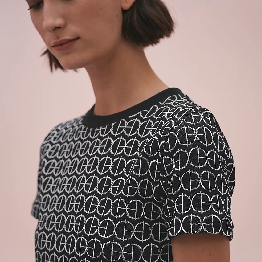 "H Rond" jacquard micro t-shirt - 3