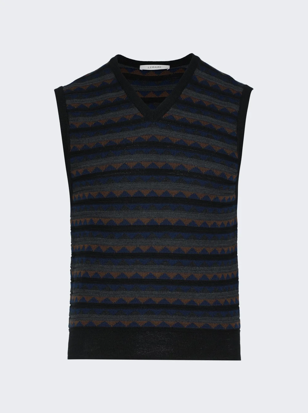 V-neck Jacquard Vest Black Combo - 1