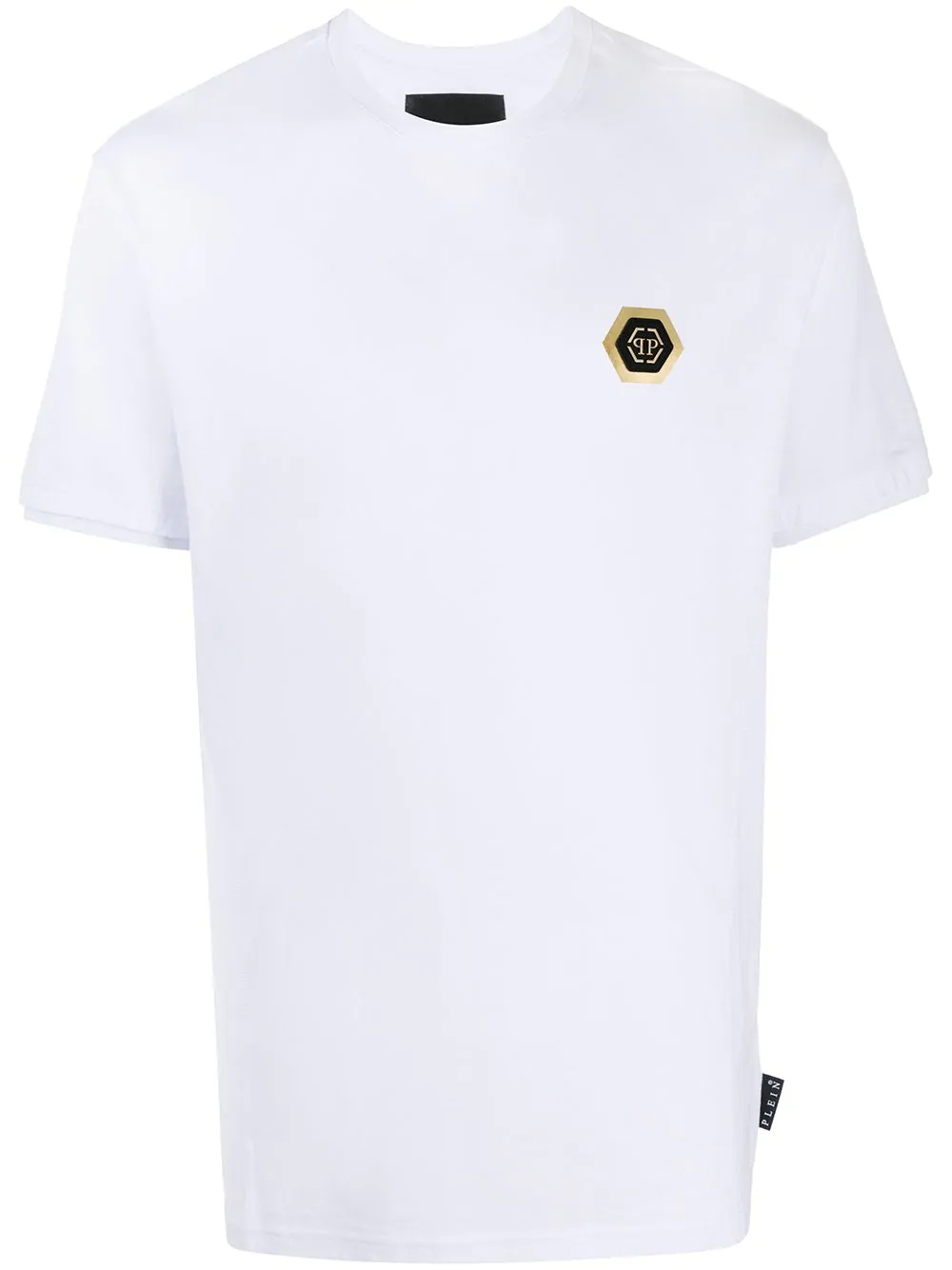 logo patch round neck T-shirt - 1