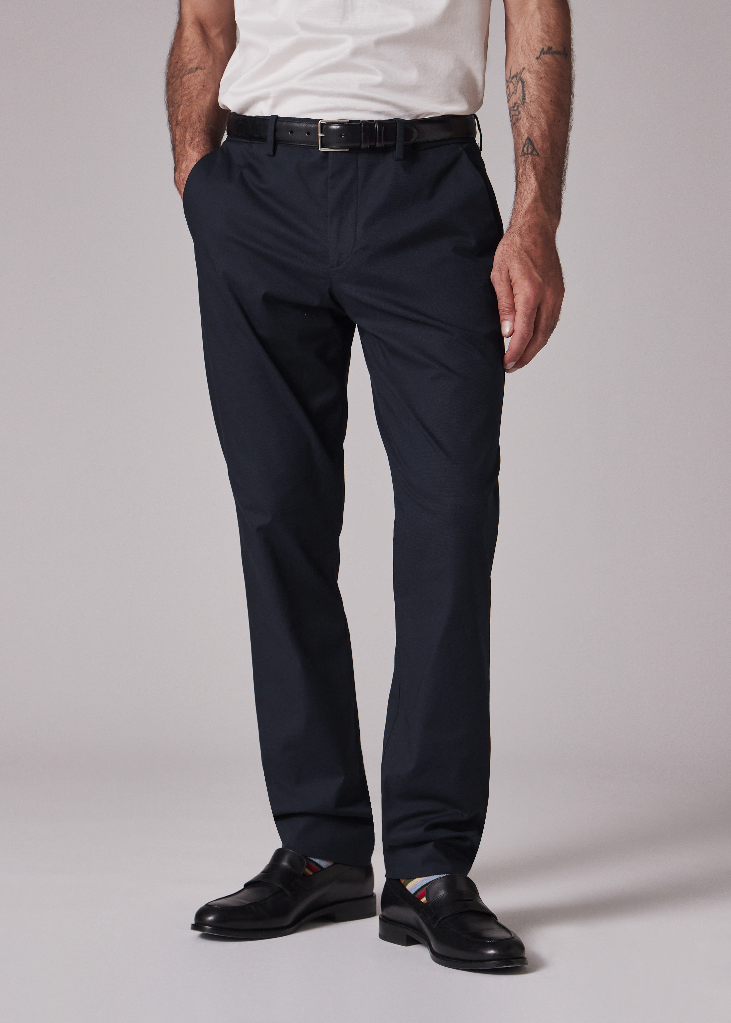 Mid-Fit Navy Stretch-Cotton Chinos - 6