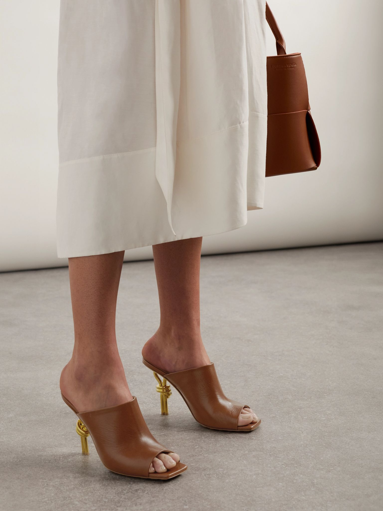 Knot leather mules Brown - 2